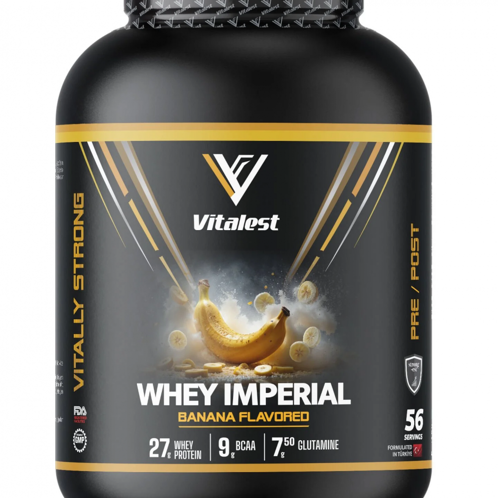 Whey Imperial Muz Aromalı 2128G. Protein Tozu 56 Servis