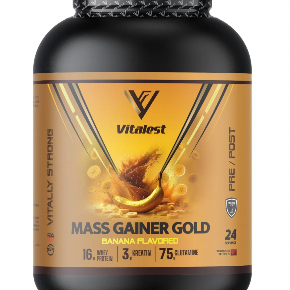 Mass Gainer Muz Aromalı 2400G. Karbonhidrat Tozu 24 Servis