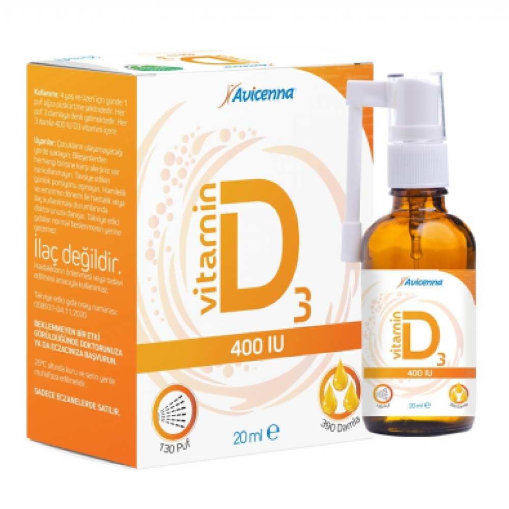 Avicenna Vitamin D3 400 IU Sprey Damla 20 ml