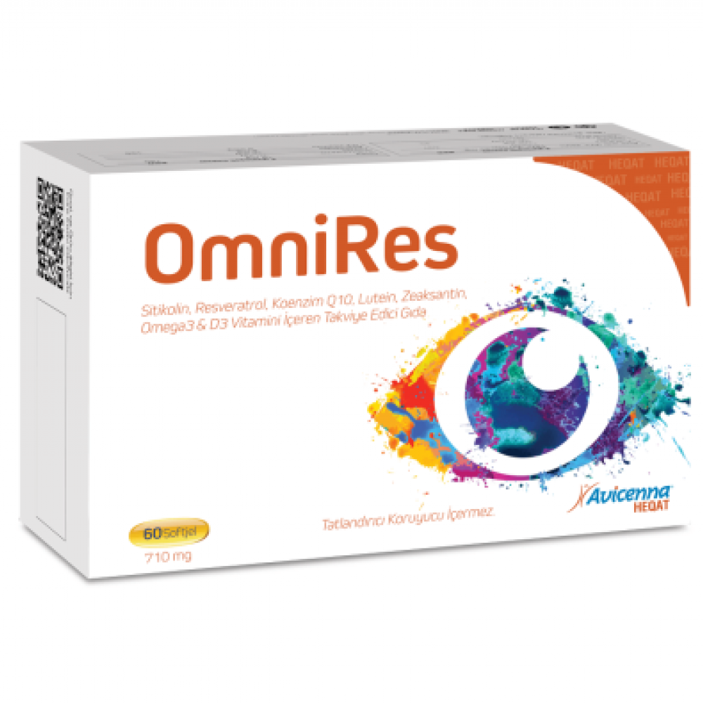 Avicenna OmniRes Sitikolin, Resveratrol, Koenzim Q10, Lutein, Zeaksantin, Omega3 & D3 Vitamini İçeren TEG