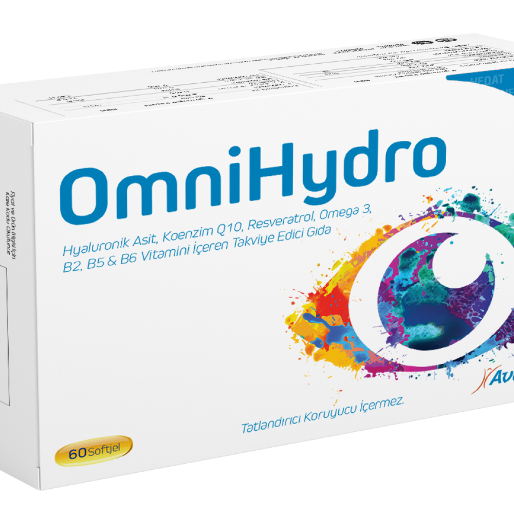 Avicenna OmniHydro Hyaluronik Asit, Koenzim Q10, Resveratrol, Omega 3, B2, B5 & B6 Vitamini İçeren TEG