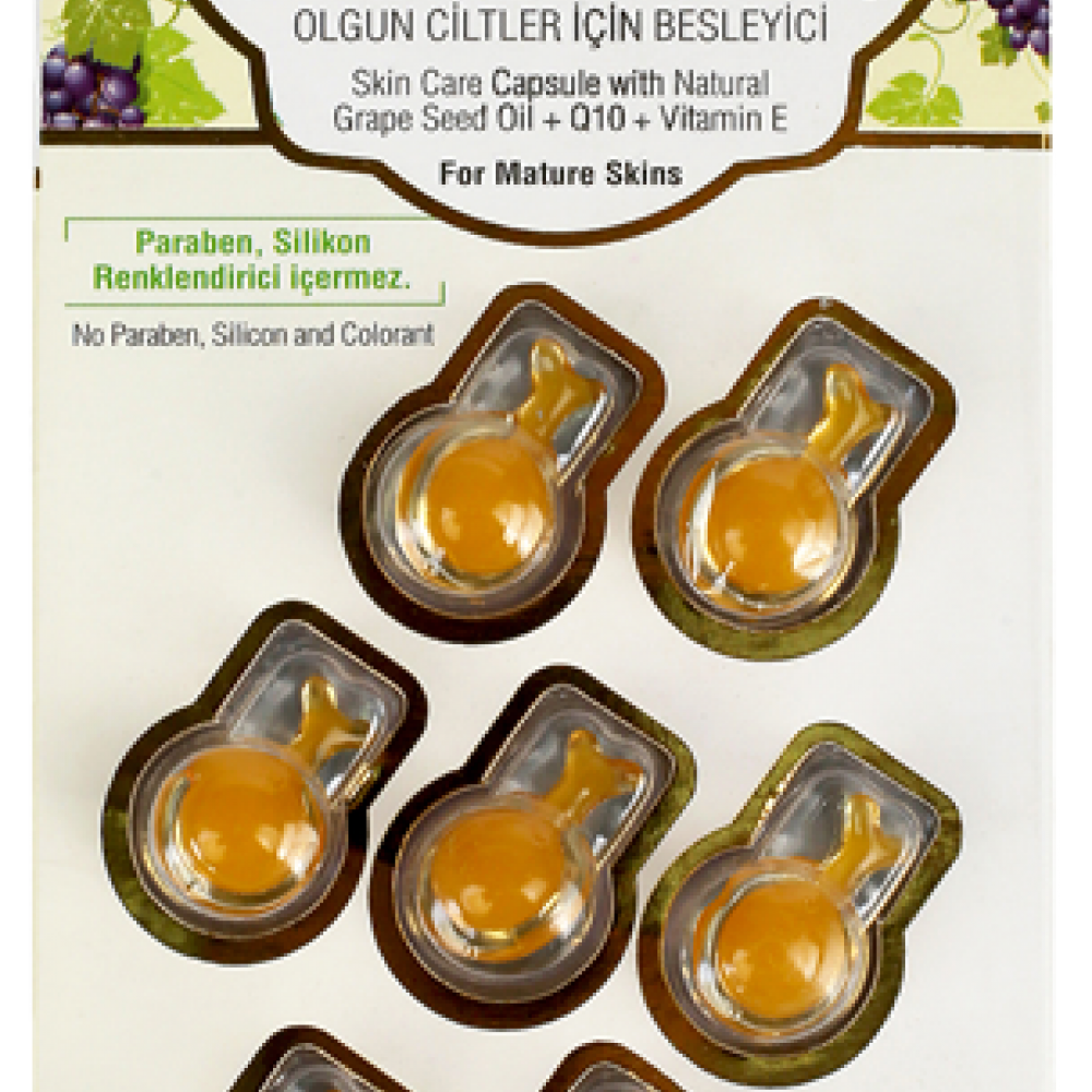 Üzüm Çekirdeği Yağı ve Q10 + E Vitaminli Cilt Bakım Kapsülü