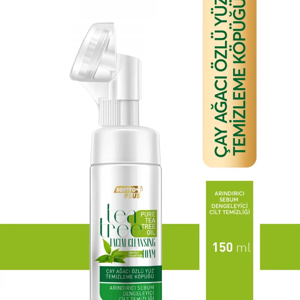 Çay Ağacı Özlü Yağlanma Karşıtı Sebum Dengeleyici Fırçalı Yüz Temizleme Köpüğü 150ml