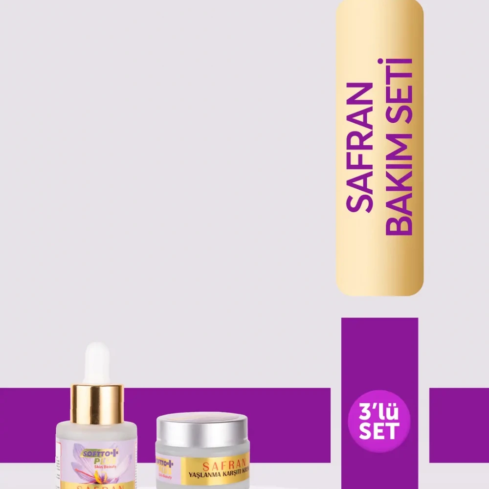 Safran Yaşlanma Karşıtı Set (Yüz Kremi+Serum+Göz Çevresi Kırışıklık Karşıtı Krem)